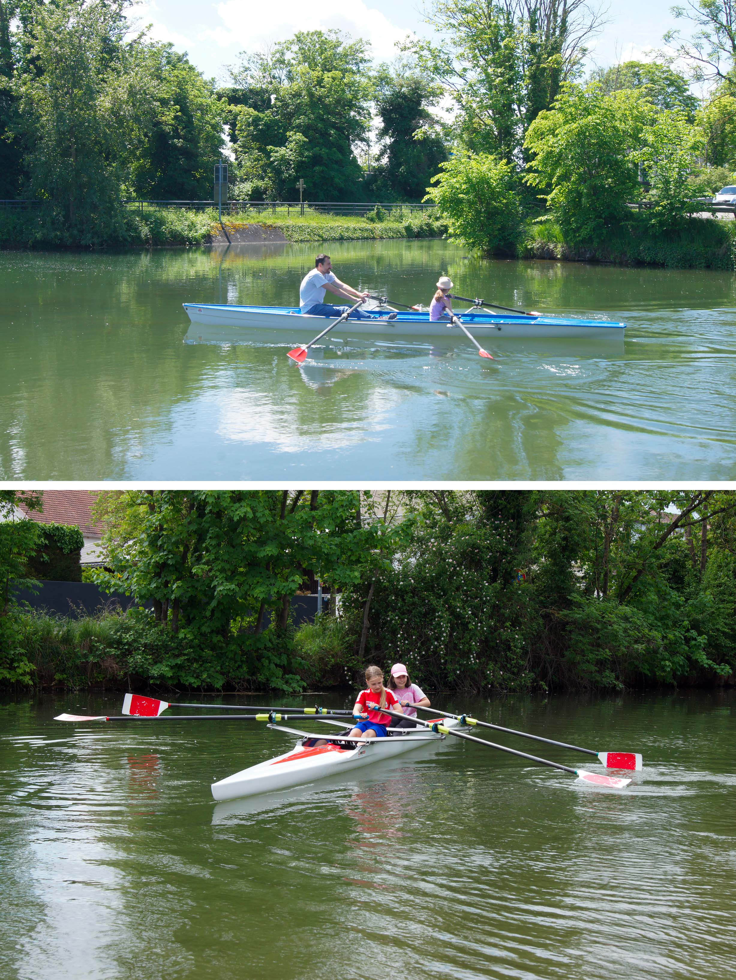 Les membres du club d'aviron de Mulhouse portant une yolette