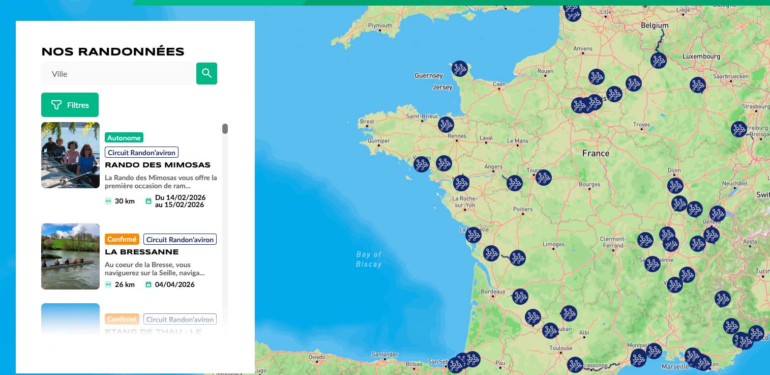 Carte rando aviron 