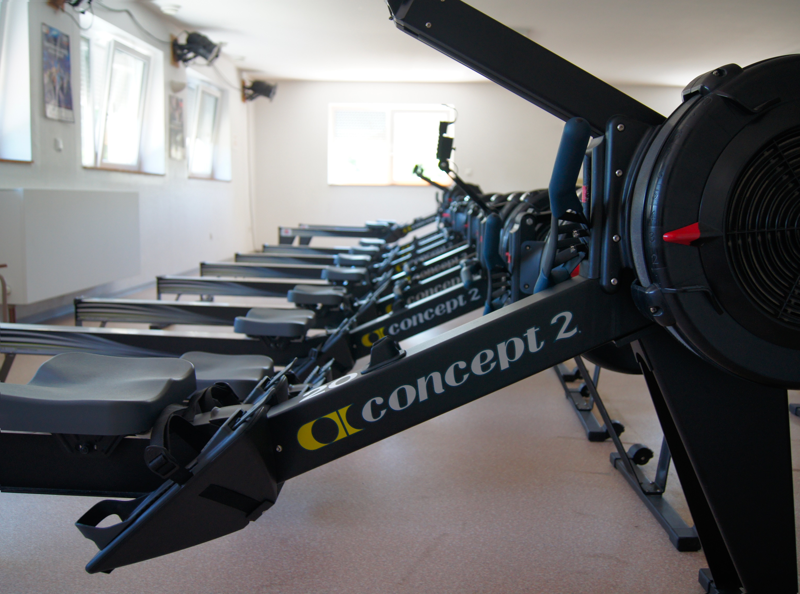 Le salle de sport à disposition au club d'aviron de Mulhouse